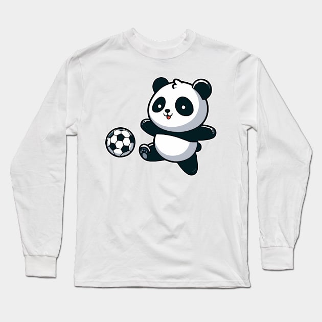 pandas as soccer player Long Sleeve T-Shirt by fikriamrullah